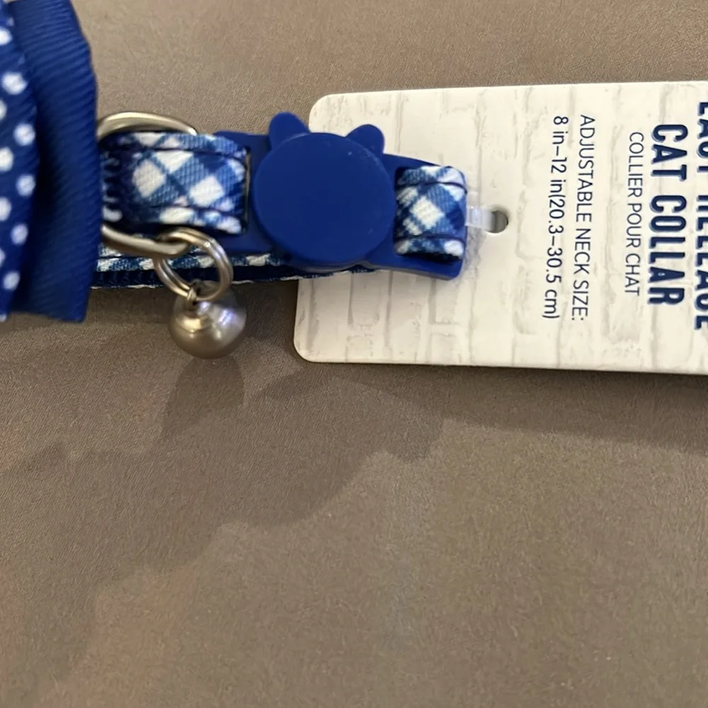 Whisker City Blue Plaid Adult Cat Collar